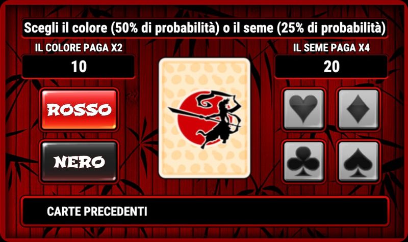 Ninja Fruits funzione Gamble