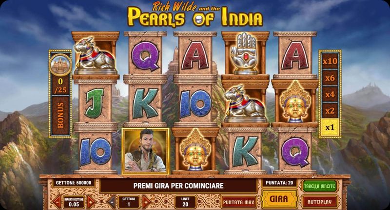 Pearls of India schermata di gioco principale