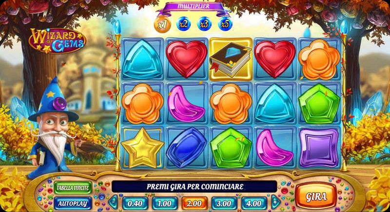 Wizard of Gems schermata di gioco principale