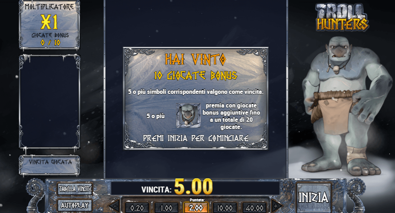 Troll Hunters Slot come funzionano le giocate bonus
