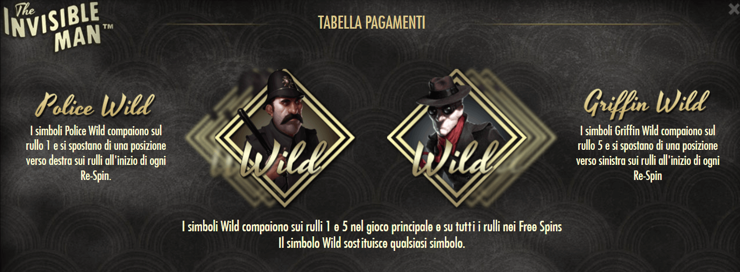 The Invisible Man Slot simboli Wild
