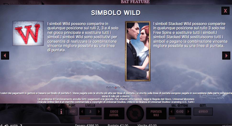 I simboli wild che puoi trovare su Dracula
