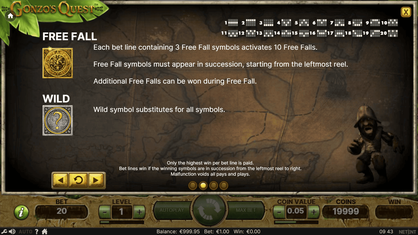 Gonzo's Quest Wild e Free Fall