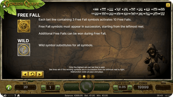 Gonzo's Quest Wild e Free Fall