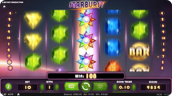 I simboli Wild Starburst possono comparire solo sui rulli 2, 3 e 4