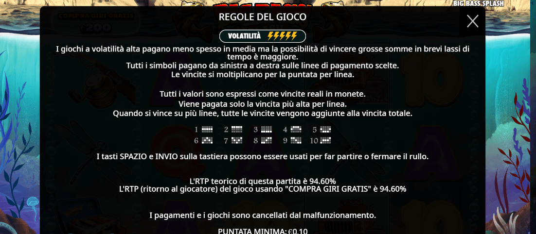 I simboli di Big Bass Splash slot devono essere allineati in certi modi per farti vincere