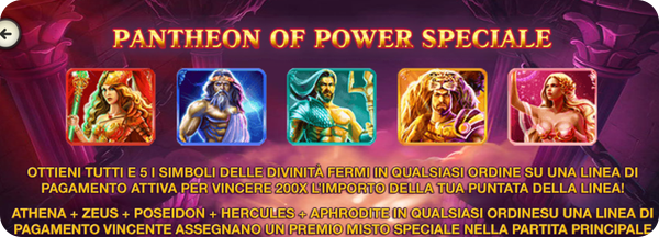 Age of The Gods Slot Simboli e Funzioni Speciali