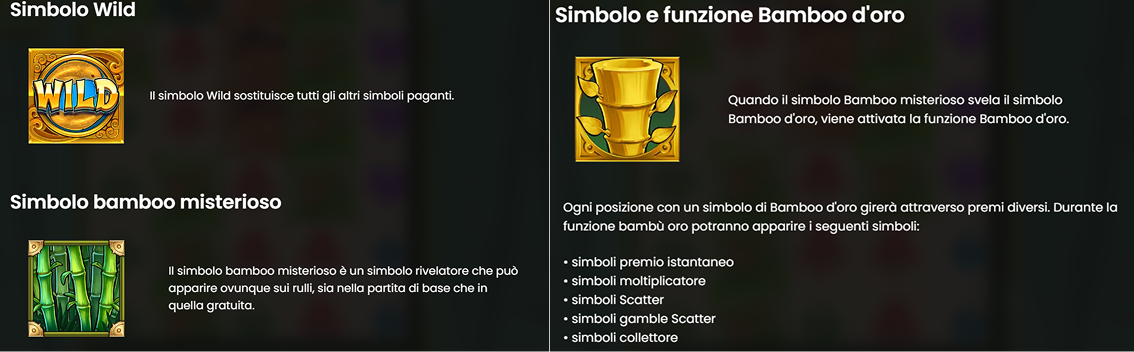 Big Bamboo Slot Simboli Speciali e Funzioni