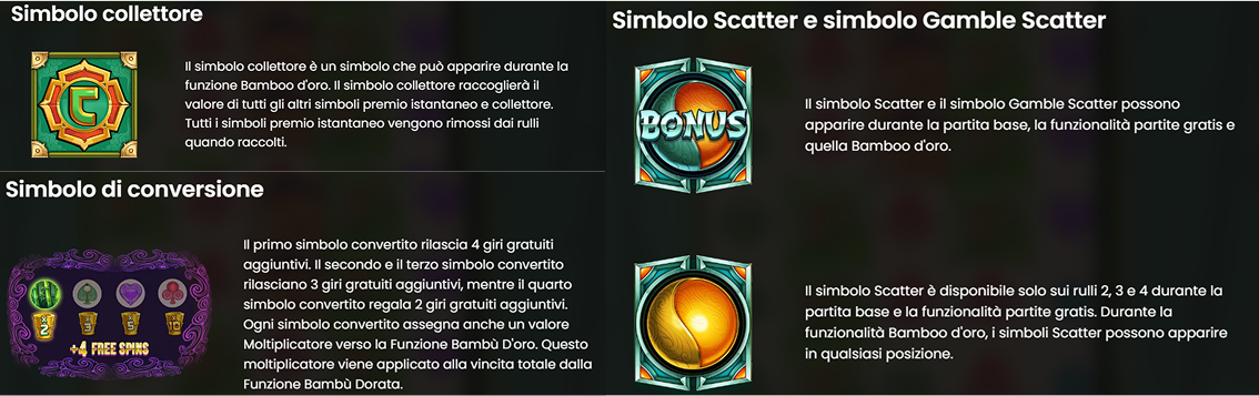Big Bamboo Slot Simboli Speciali e Funzioni