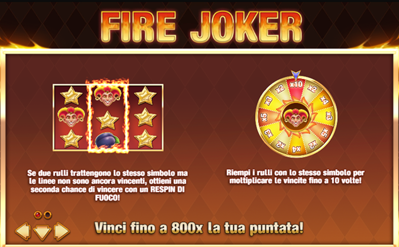 Fire Joker Slot Simboli e le Combinazioni Vincenti