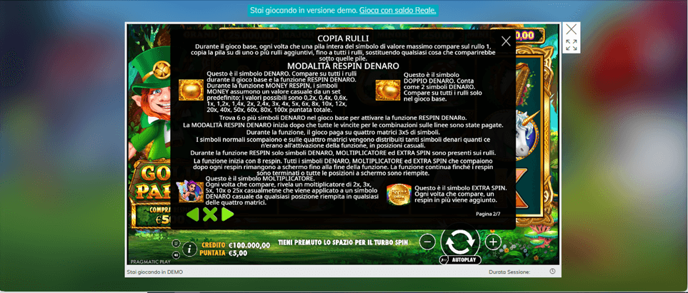 bonus money respin gold party