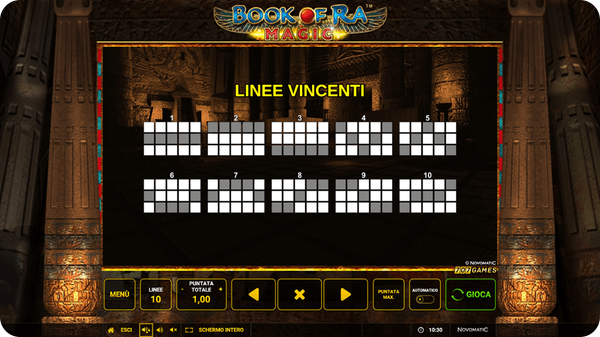 linee pagamento slot book of ra magic recensione