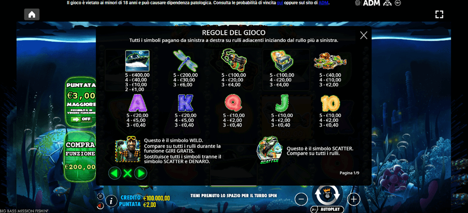 Le combinazioni vincenti della slot Big Bass Mission Fishin’