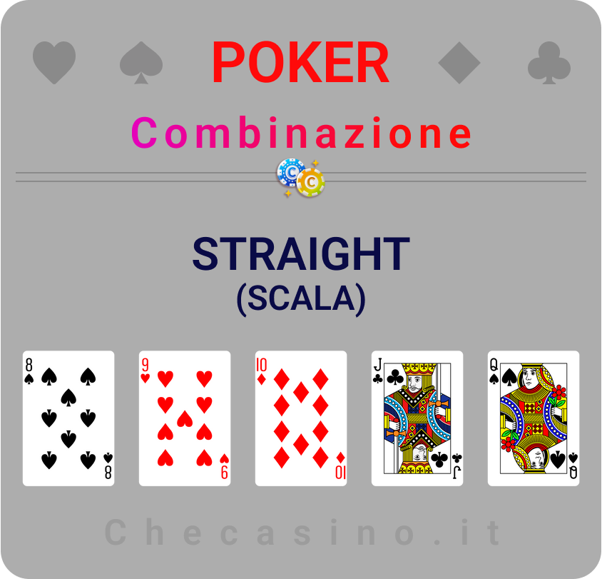 combinazione poker vincente scala