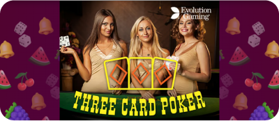 Giochi del casinò di Poker a tre carte dal vivo