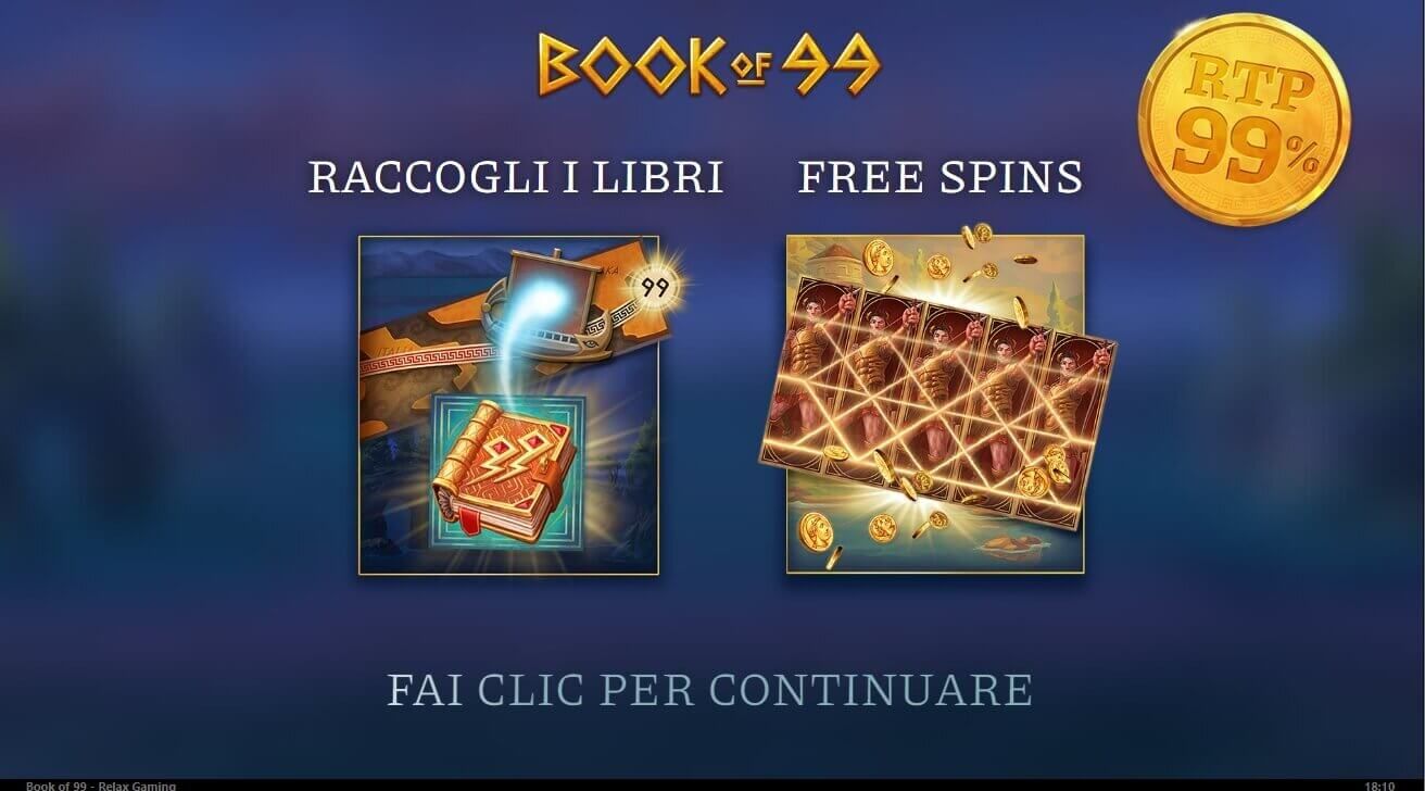 book of 99 relax gaming slot con più alto rtp