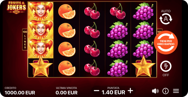 slot frutta fruits and jokers 100