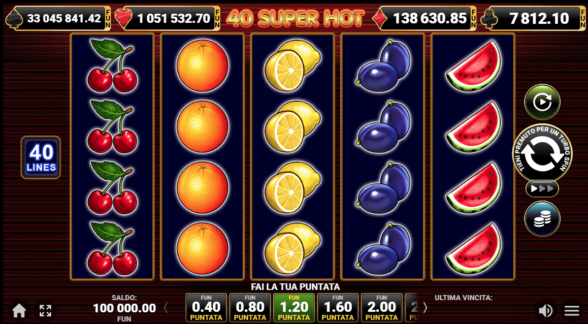 slot frutta popolari 40 super hot