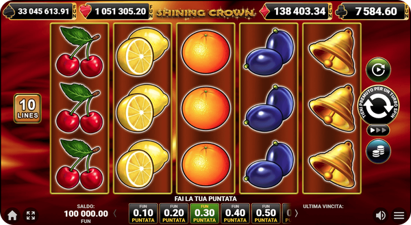 slot frutta popolari shining crown