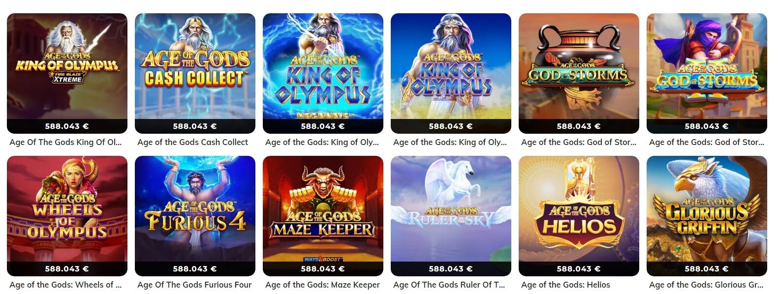 casino jackpot bonus age of gods