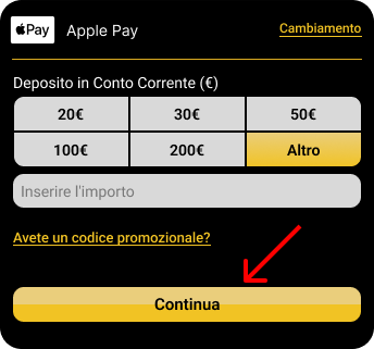 importo del deposito in apple pay casinò online 888casino