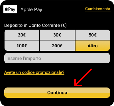 importo del deposito in apple pay casinò online 888casino