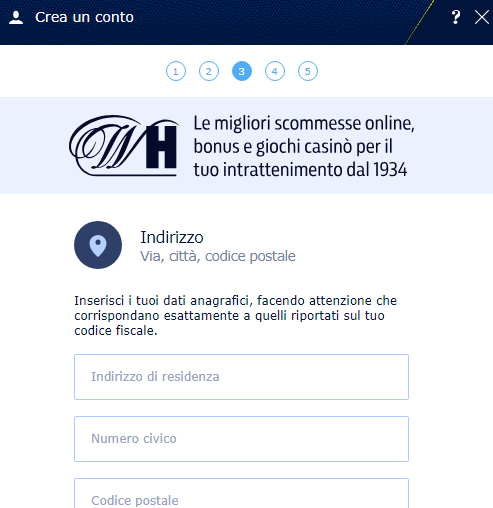 Scrivi qui il tuo indirizzo di residenza