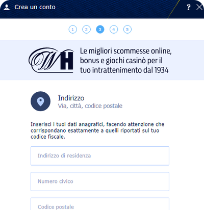 Scrivi qui il tuo indirizzo di residenza