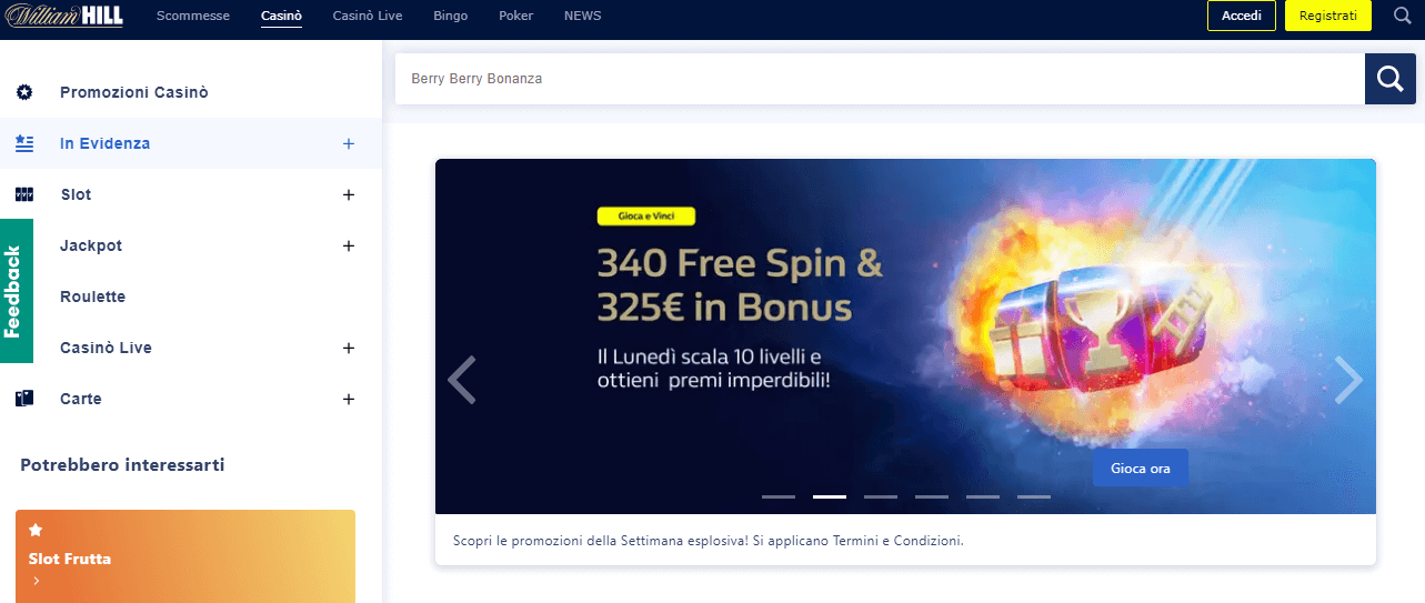 pulsante di registrazione del casinò online william hill