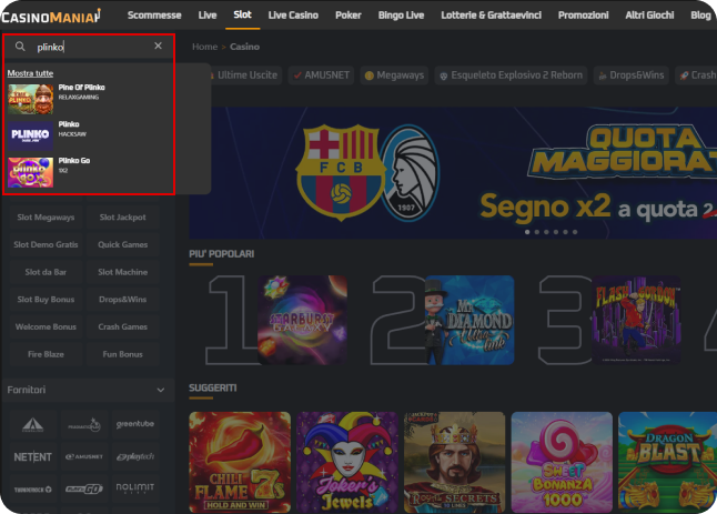 come trovare plinko nei casinò it