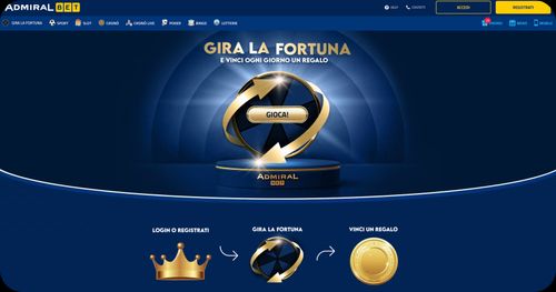 AdmiralBet: "Ruota dei Bonus AdmiralBet – Fino a 500€ in Fun Bonus e Free Spin