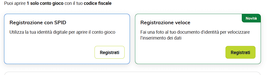 Scegli Registrazione con SPID