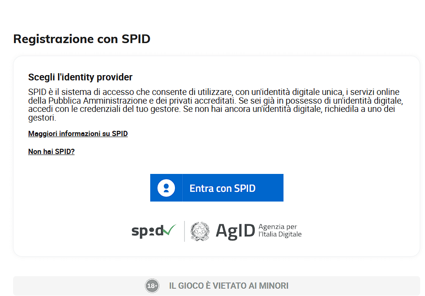 Scegli il tuo gestore di identità digitale