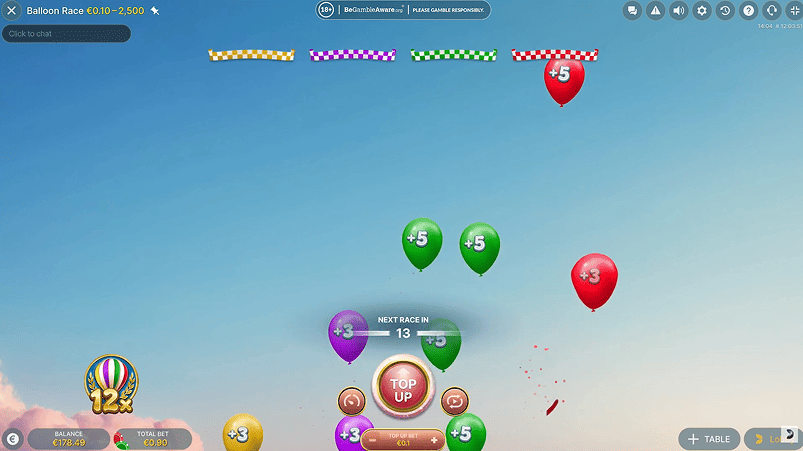 balloon race casinò show live game