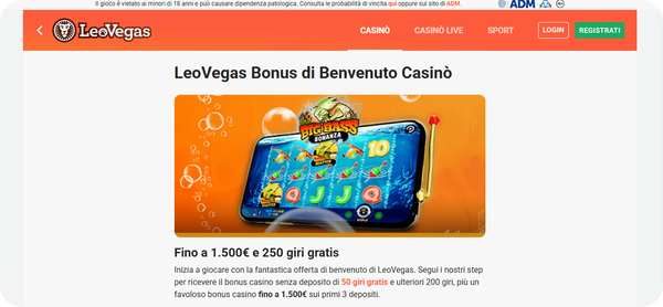 LeoVegas ti Premia con Quasi 70 Giri Gratis Senza Deposito per l’Amatissima Slot Big Bass Bonanza