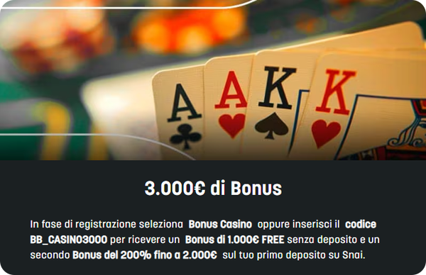 Snai Casino Deposito Minimo 1 Euro