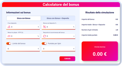 Checasino it Calcolatore Bonus