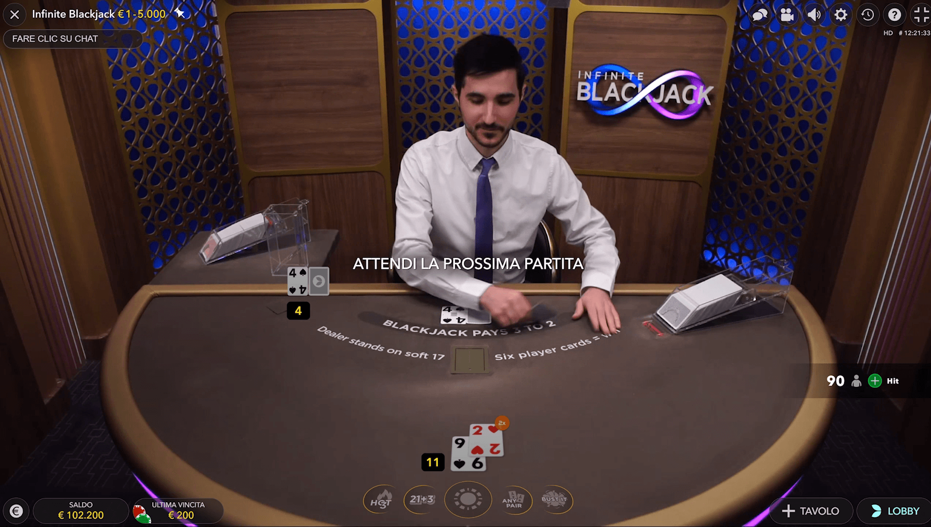 evolution gaming infinite blackjack