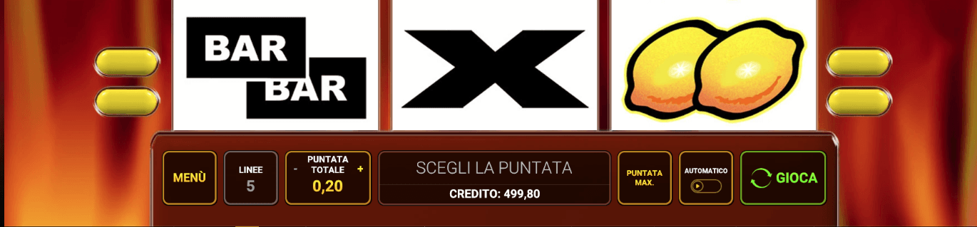 secondo passo per giocare a 5 line slot