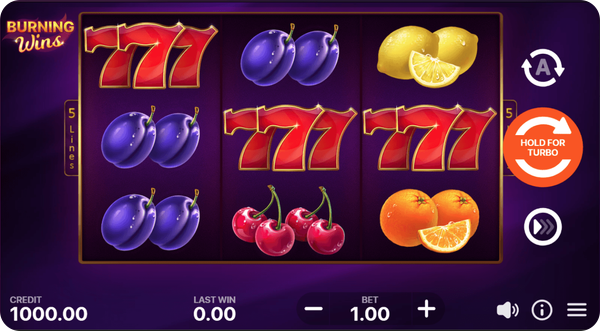 slot machine a 5 linee burning wins