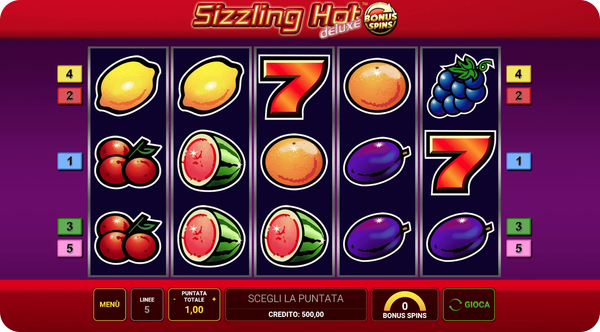 slot machine a 5 linee sizzling hot deluxe bonus spins