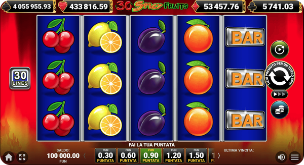 30 spicy fruits slot machine a 30 linee di pagamento