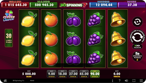 30 spinning 7s slot machine a 30 linee di pagamento
