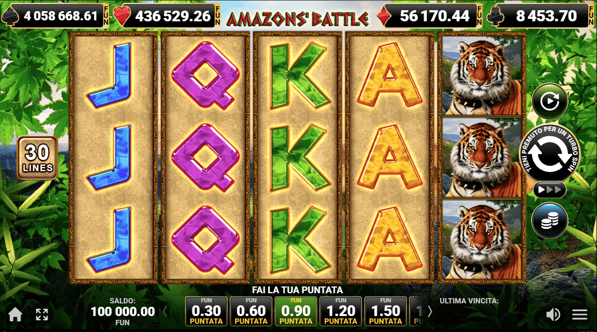 amazons battle slot machine a 30 linee di pagamento