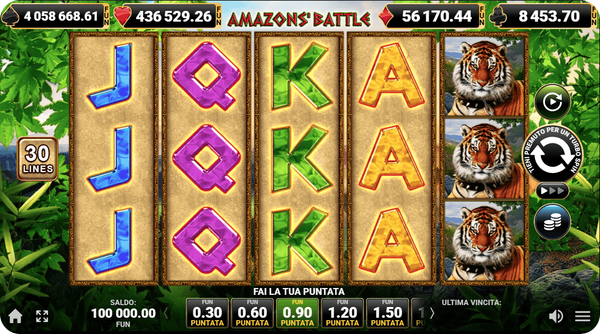 amazons battle slot machine a 30 linee di pagamento