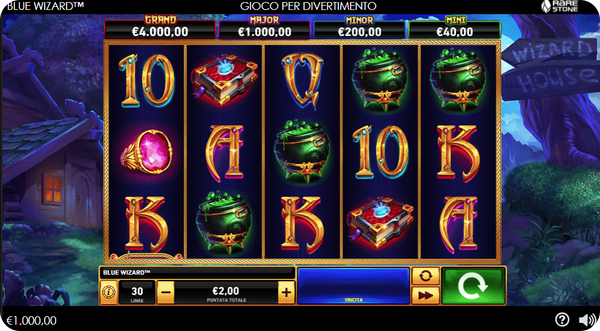 blue wizard slot machine a 30 linee di pagamento