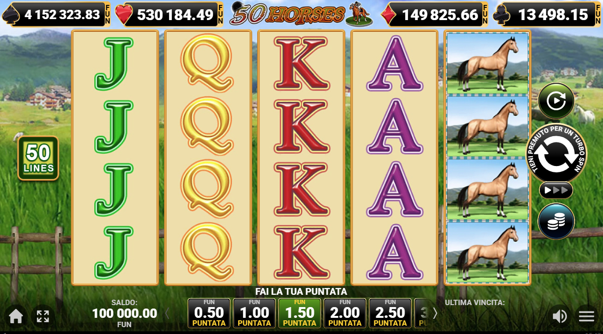 50 horses slot machine a 50 linee di pagamento